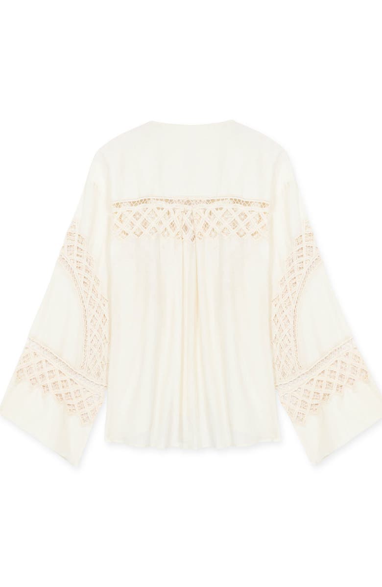 Fortela Cleide Embroidered Lace Shirt, Alternate, color, Natural