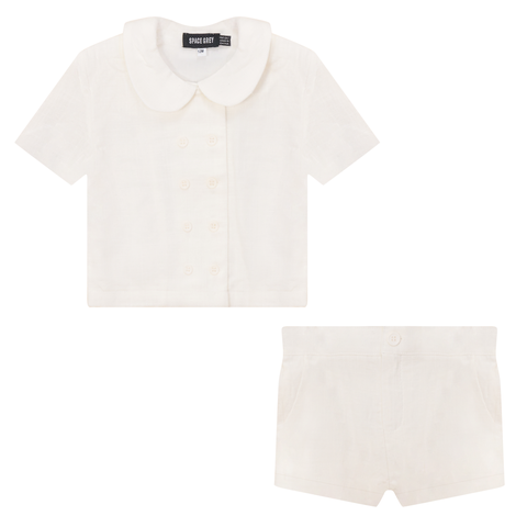 Woven Double Breasted Dress and Shorts Set (Toddler & Little Kid)