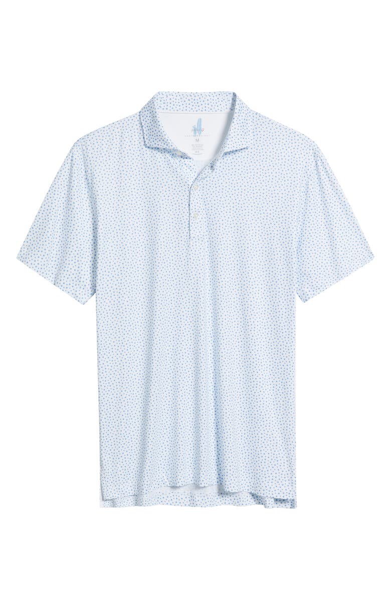 johnnie-O Plumeria Floral Featherweight Performance Polo, Alternate, color, Tide