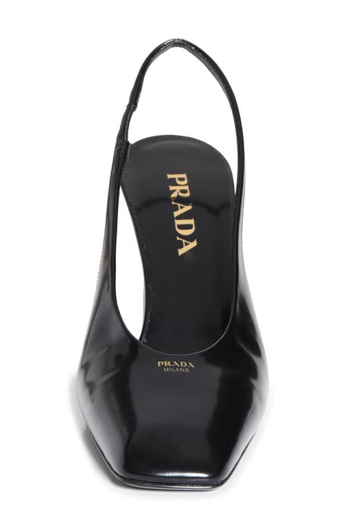 Prada Block Heel Patent Finish Pointed Toe Ballerina Shoes