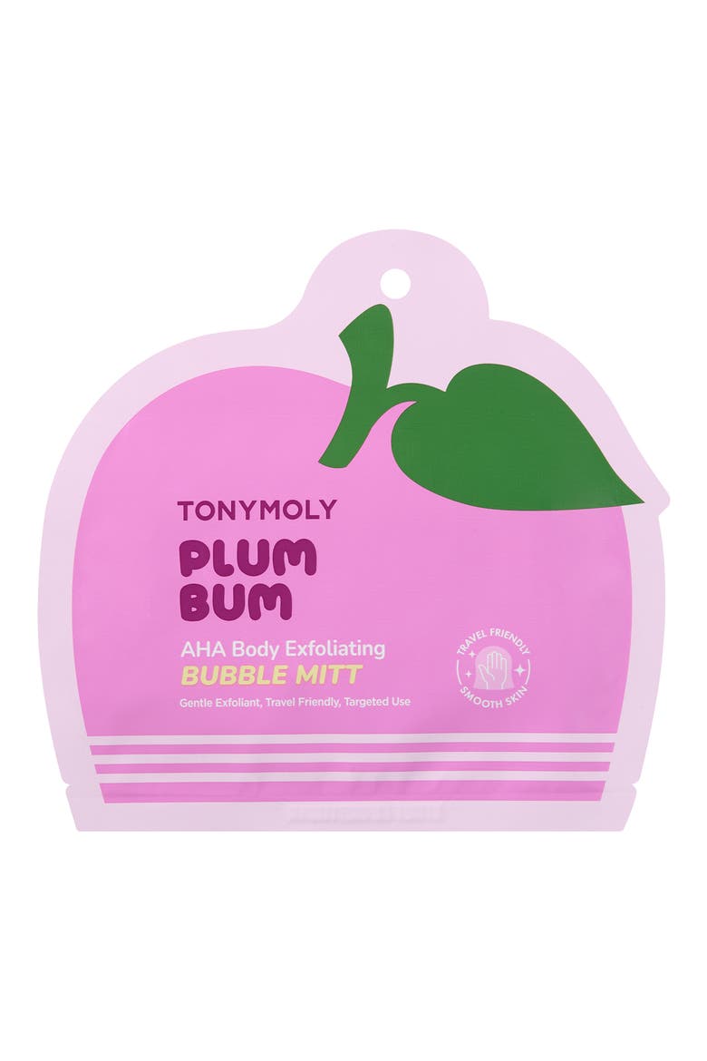 Plum Bum AHA Body Exfoliating Bubble Mitt, Main, color, PINK