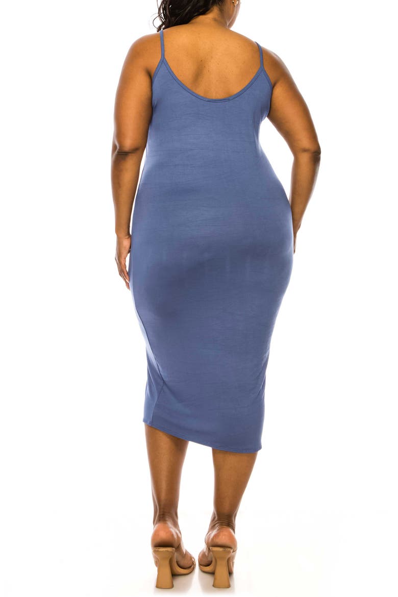 Jennie Stretch Midi Body-Con Dress, Alternate, color, INDIGO
