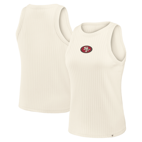 Women's Fanatics Cream San Francisco 49ers Star Play Tri-Blend Ribbed Tank Top