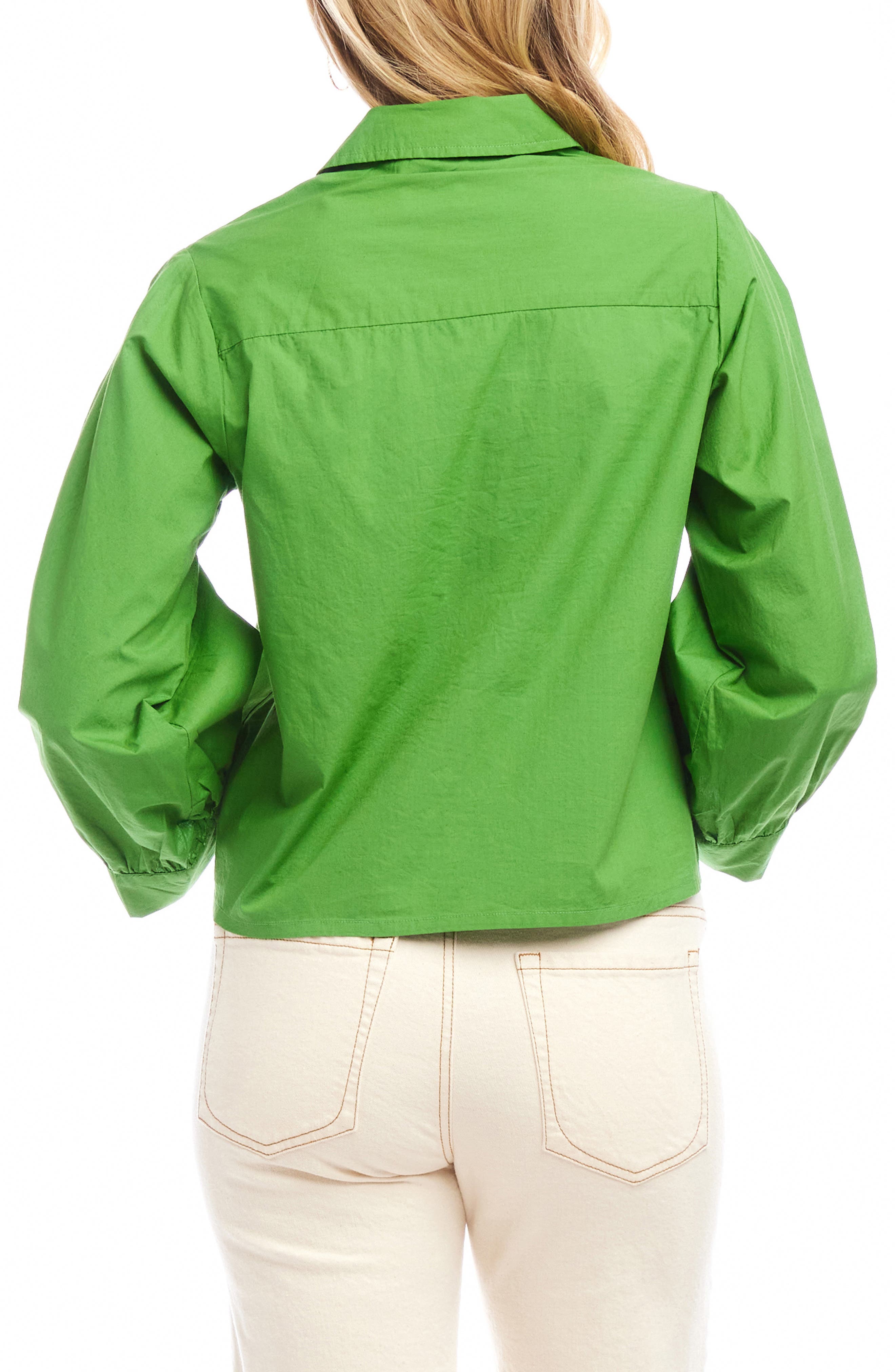 Embroidered Tie Front Cotton Shirt - image 2