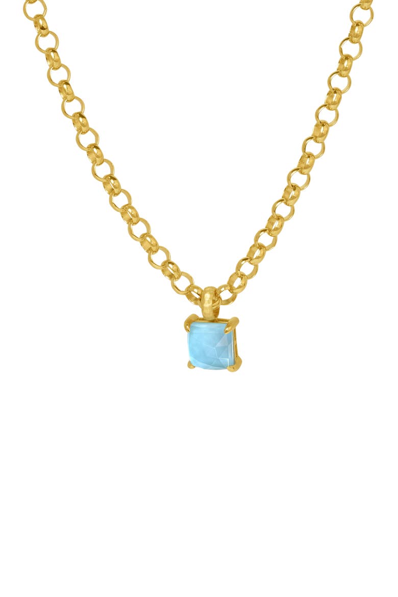 Nomad Gem Pendant Necklace, Main, color, IRIDESCENT TURQ/ GOLD