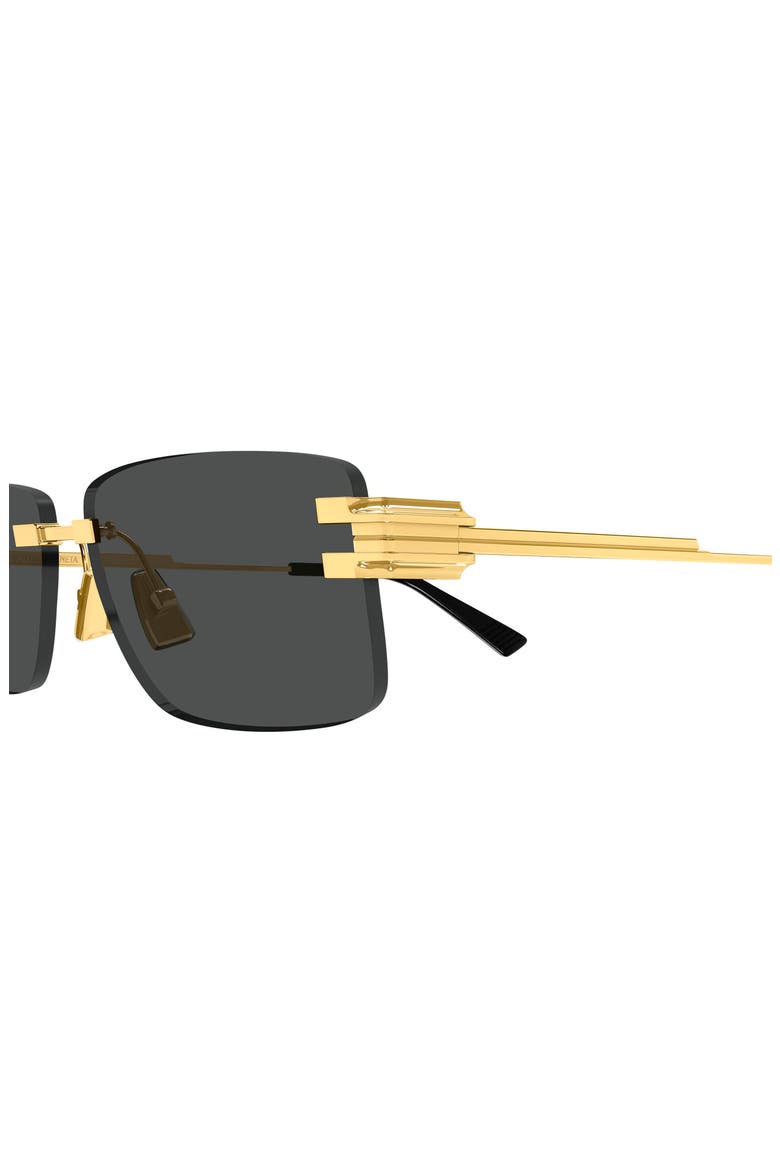 BV1511S 58mm Gradient Rectangular Sunglasses, Alternate, color, SHINY GOLD