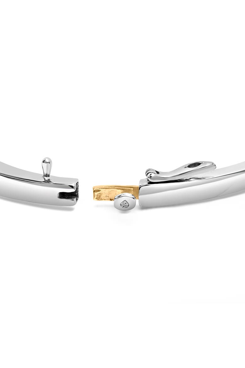 14K Two-Toned Gold Princess Cut Diamond Fashion Bangle, Alternate, color, Yellow