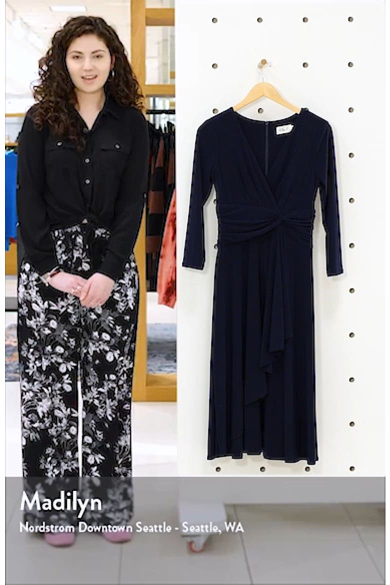Long Sleeve Faux Wrap Dress video