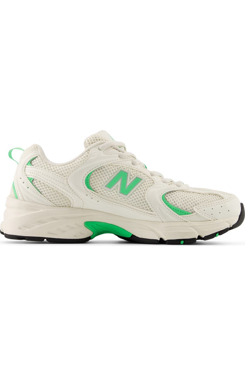 New Balance Gender Inclusive 530 Sneaker, Alternate, color, Sea Salt/ Lime Leaf