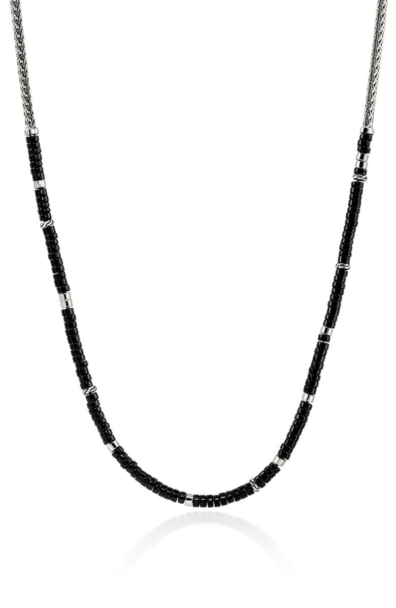John Hardy Heishi Chain Necklace, Silver, Gemstones, Main, color,