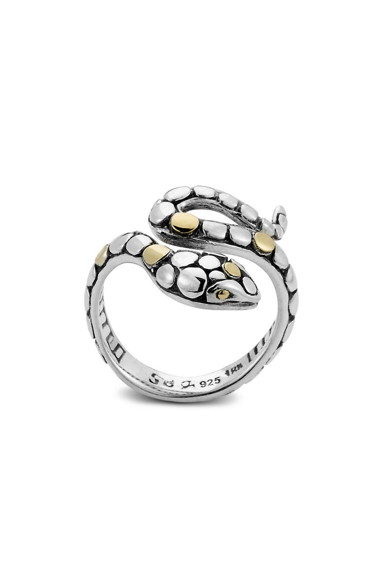SAMUEL B. 18K Yellow Gold & Sterling Silver Snake Ring, Alternate, color, Silver/ Gold