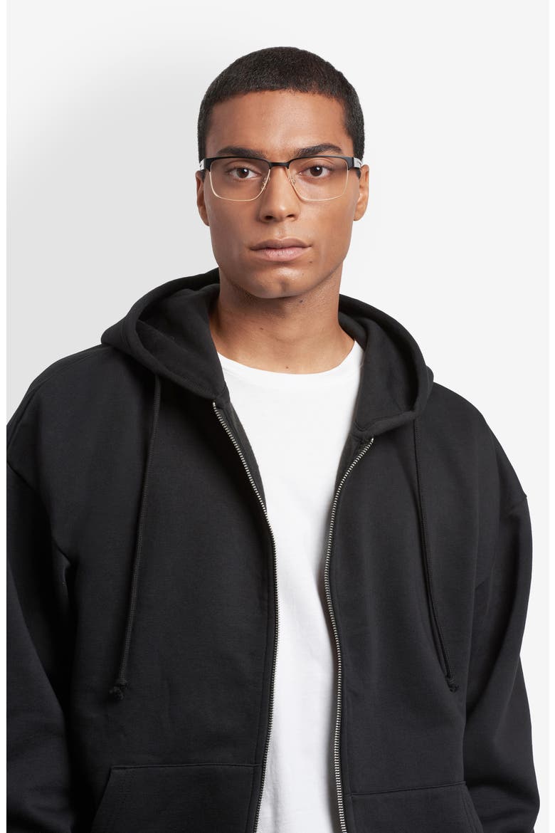 56mm Rectangular Optical Glasses, Alternate, color, BLACK GOLD
