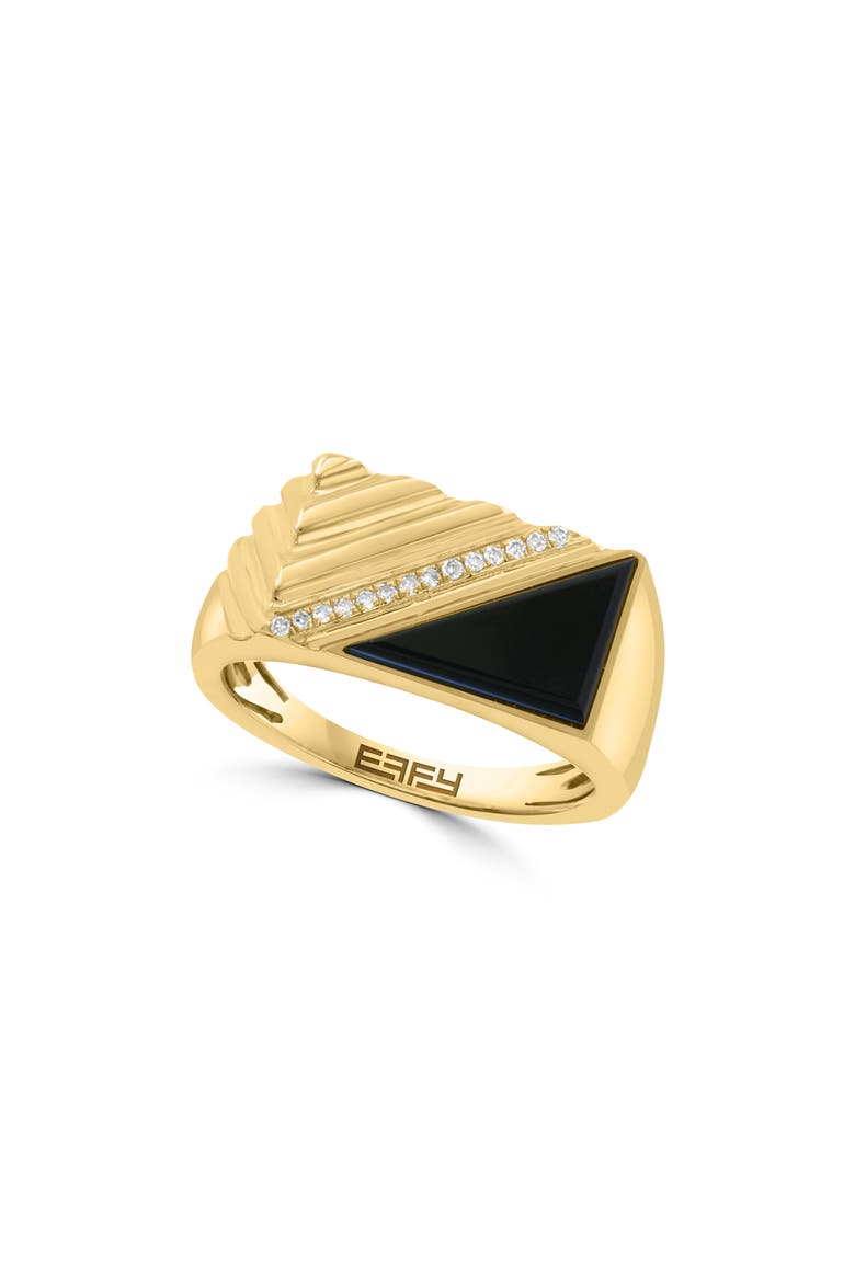 Agate and Diamond Band Ring, Main, color, GOLD