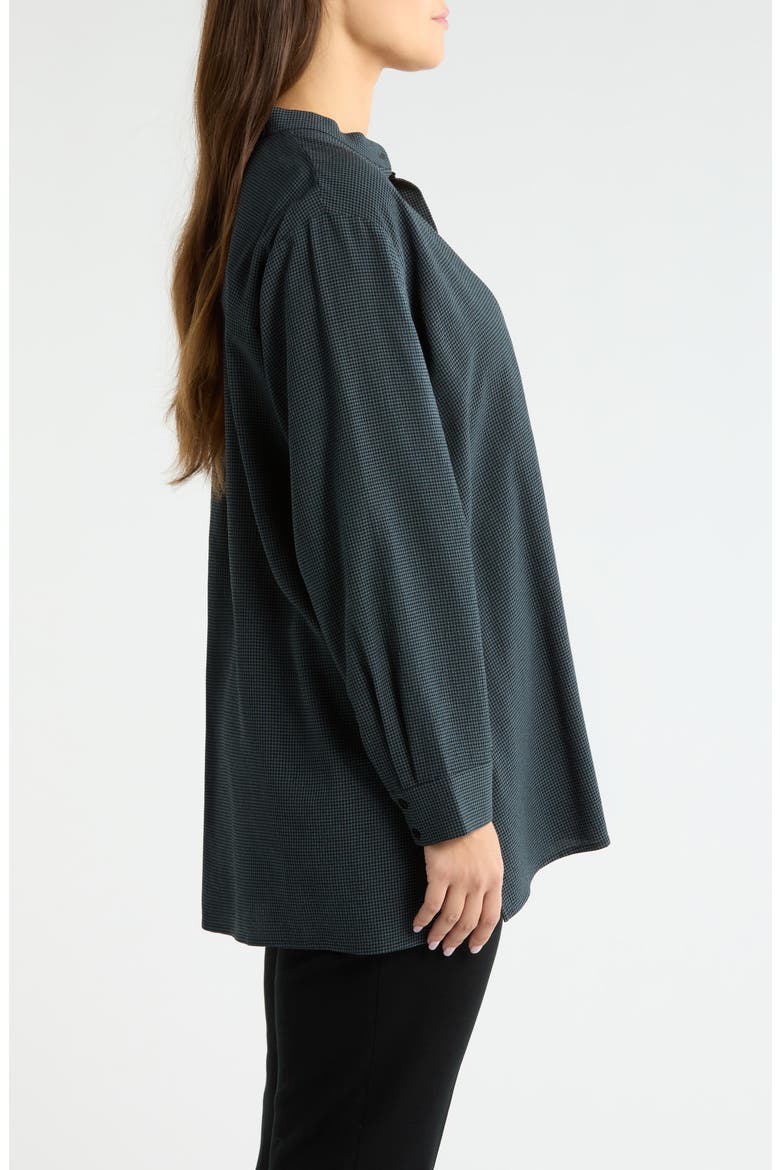 Band Collar Button-Up Shirt, Alternate, color, EUCALYPTUS