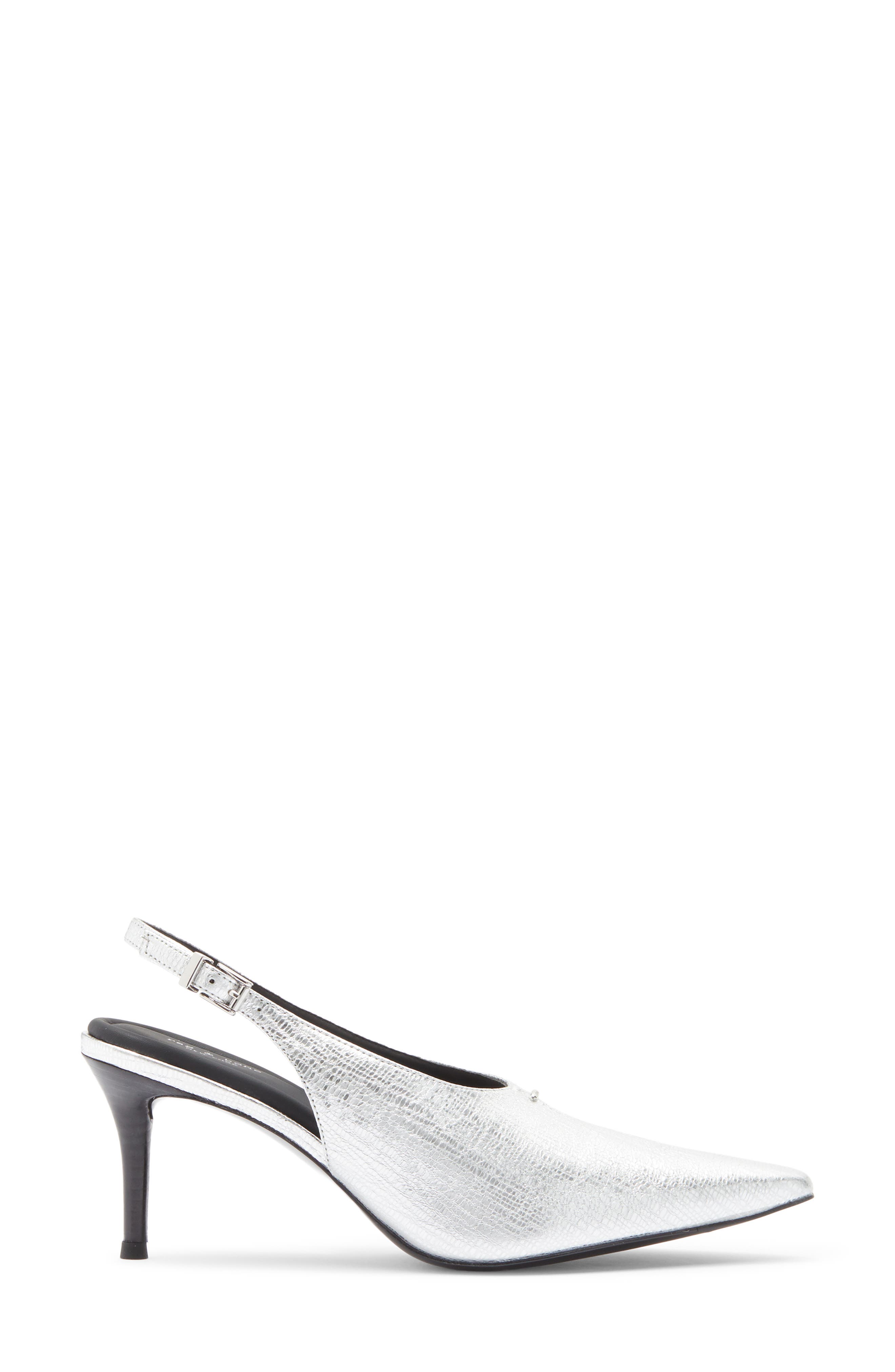 Mercer Pointed Toe Slingback Pump, Alternate, color, SILVER