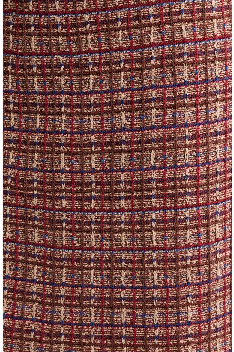 Plaid Knit Pencil Skirt, Alternate, color, SCARLET RED/TRUFFLE/SND/LAZULI