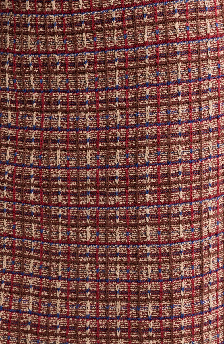 Misook Plaid Knit Pencil Skirt, Alternate, color, Scarlet Red/Truffle/Snd/Lazuli