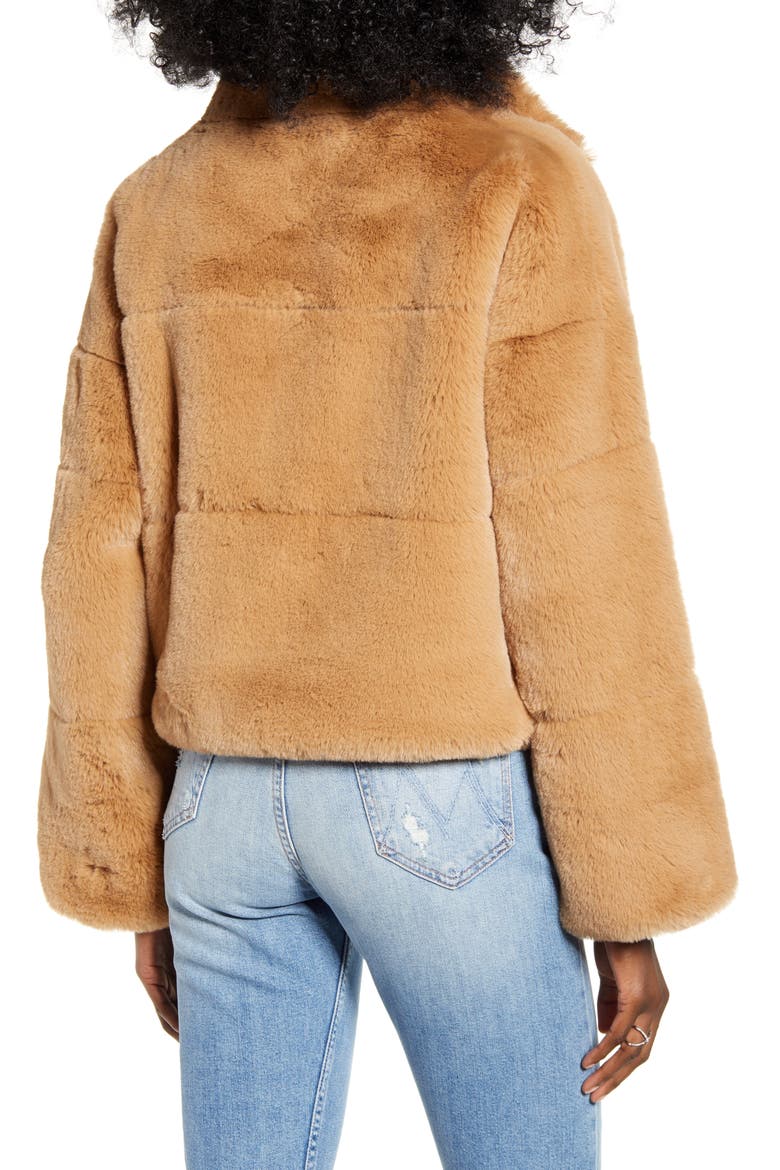 Xander Faux Fur Jacket, Alternate, color, TAN