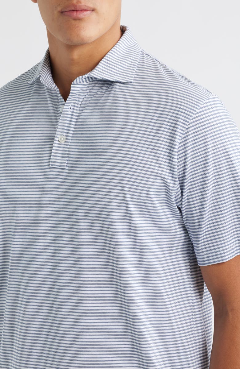 Peter Millar Collins Stripe Pima Cotton Polo, Alternate, color, Atlantic Blue