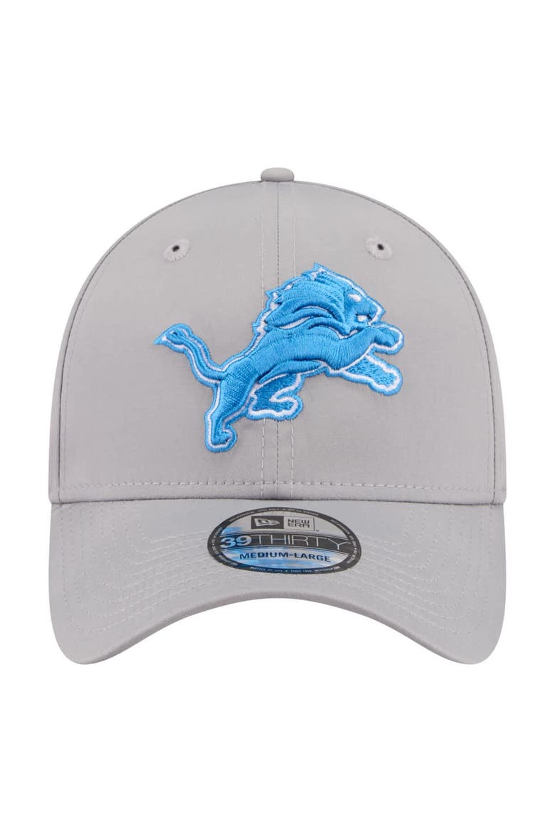 Men's New Era  Gray Detroit Lions Perforated 39THIRTY Flex Hat, Alternate, color, Gray