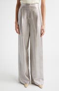 ST. JOHN Pleat Front Lamé Suiting Trousers