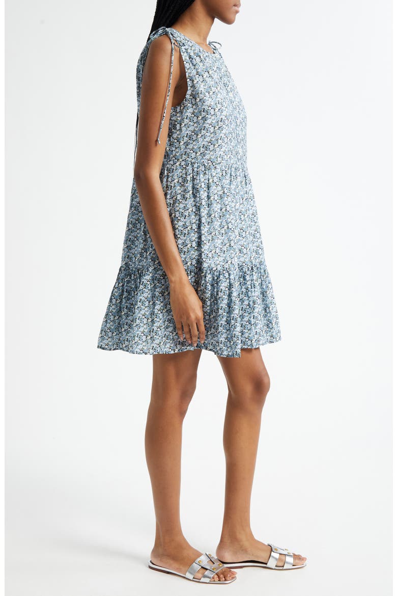 Yulianna Floral Cotton Blend Dress, Alternate, color, LAKE MIST MULTI