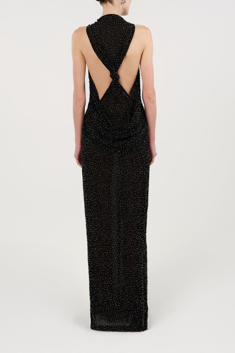 Stone-Embellished Maxi Dress, Alternate, color, Black