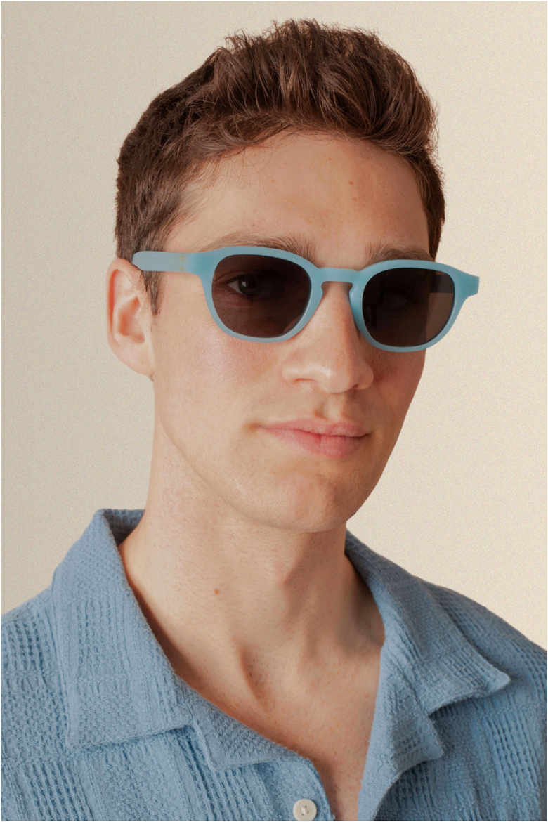 Daytona Round Polarized Sunglasses, Alternate, color, Blue