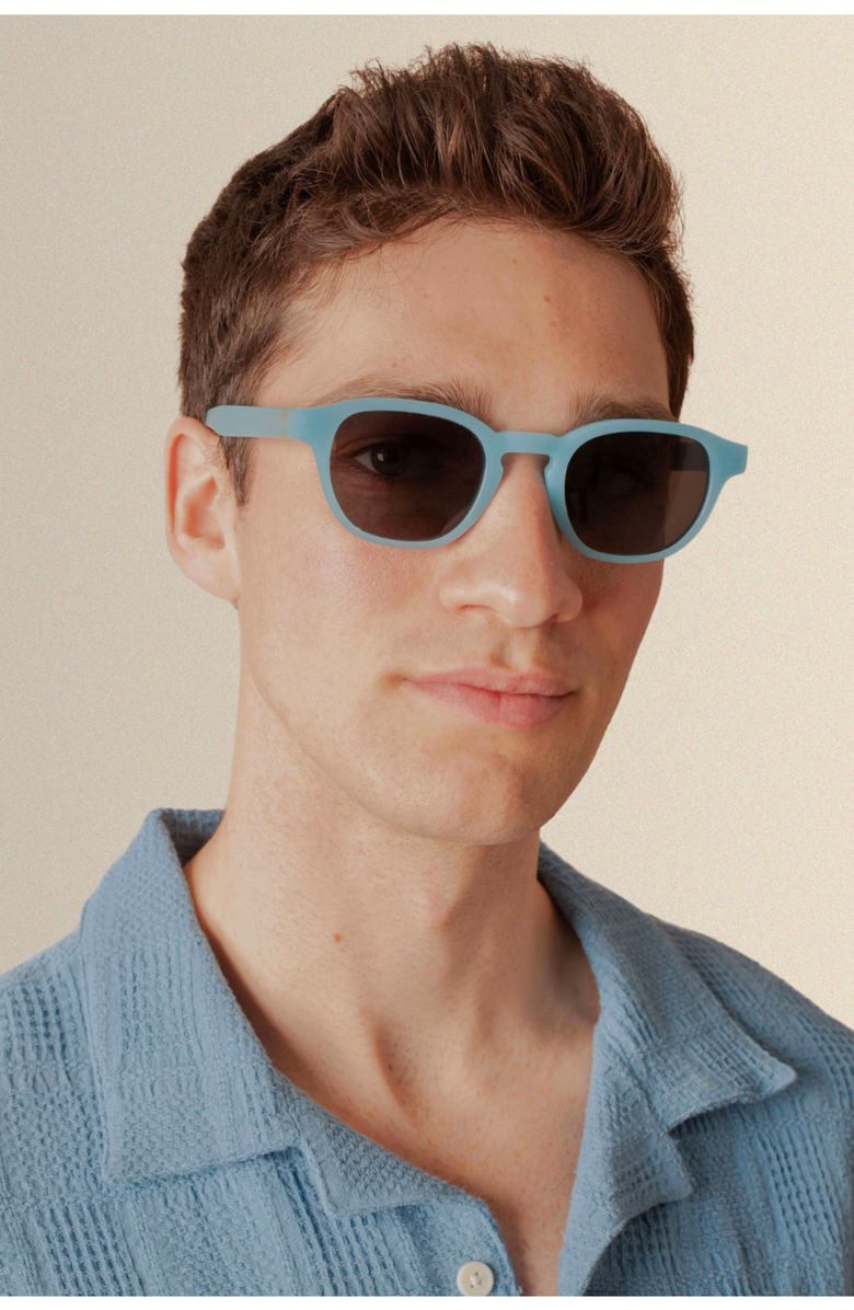 INDY Daytona Round Polarized Sunglasses, Alternate, color, Blue