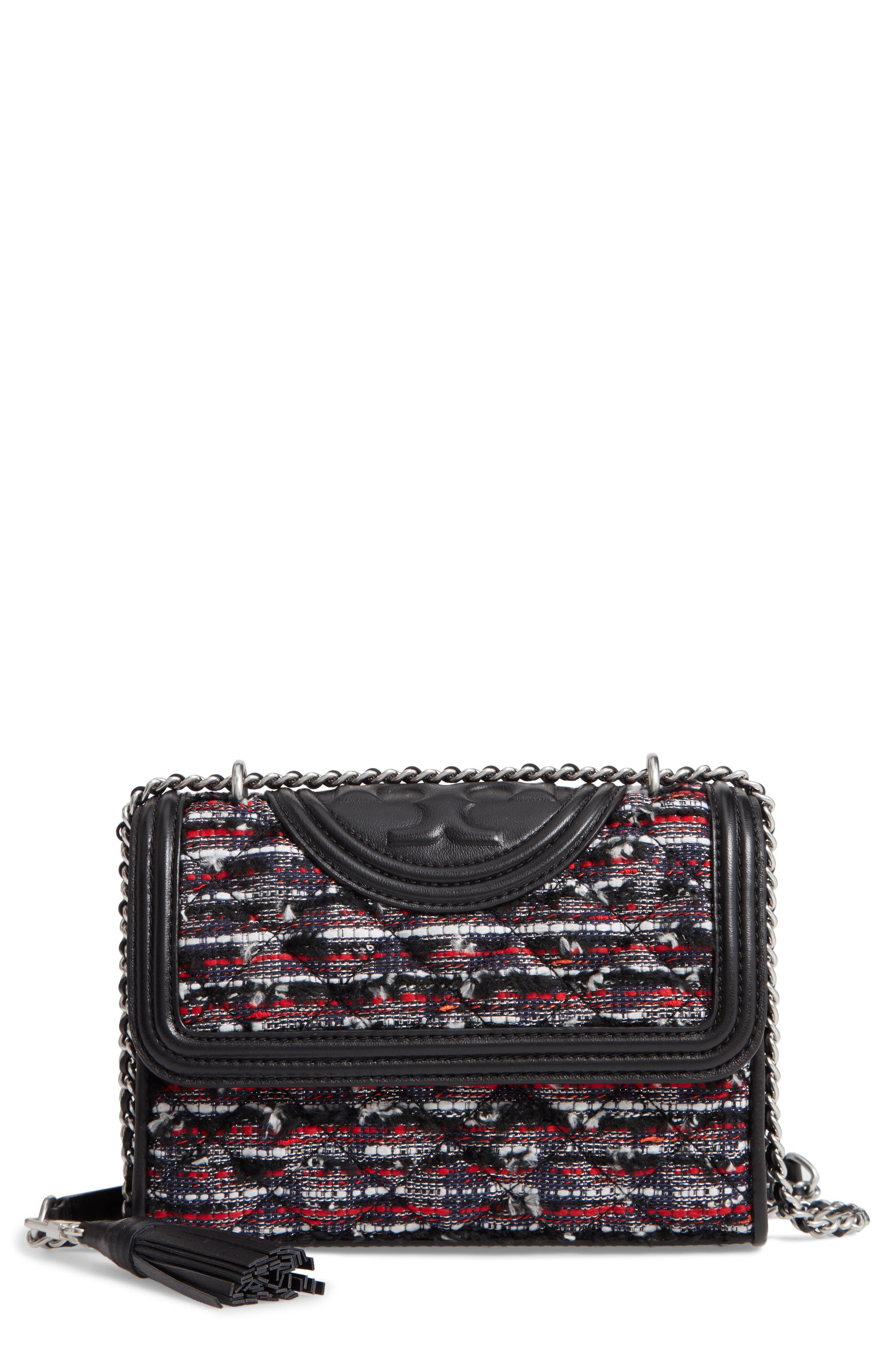 Tory Burch Small Fleming Tweed Convertible Shoulder Bag, Main, color, 