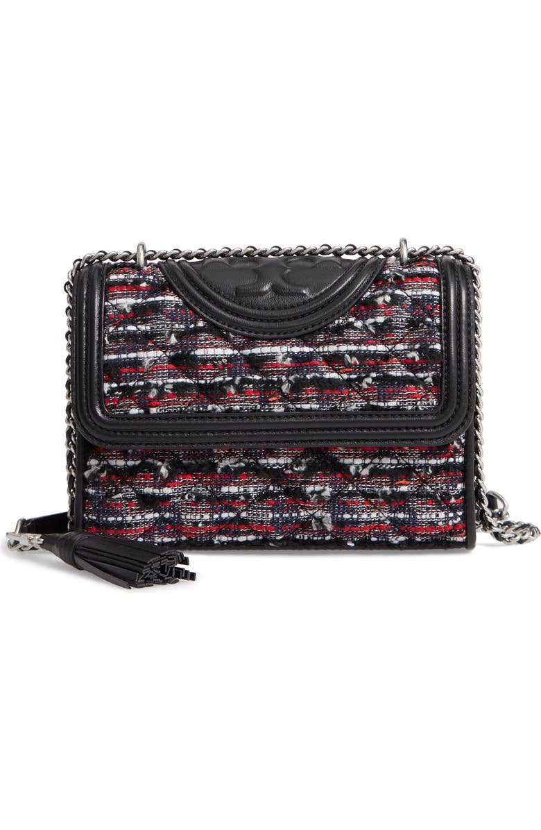 Tory Burch Small Fleming Tweed Convertible Shoulder Bag, Main, color,