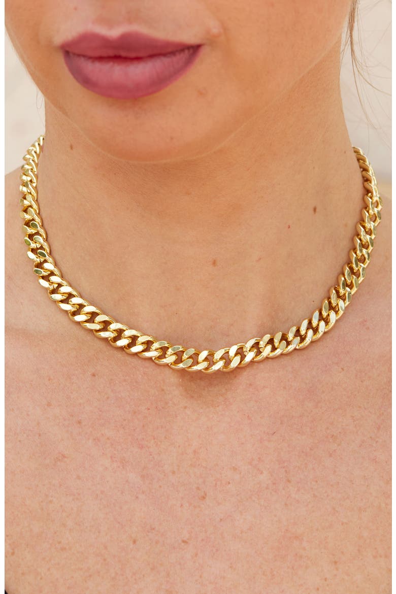 CZ Pavé Chunky Chain Link Necklace, Alternate, color, YELLOW