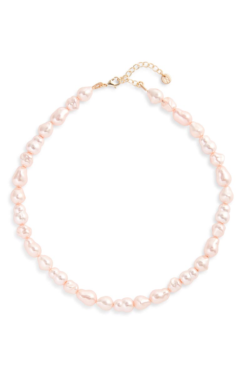 Nordstrom Faux Pearl Collar Necklace, Main, color, Blush- Gold