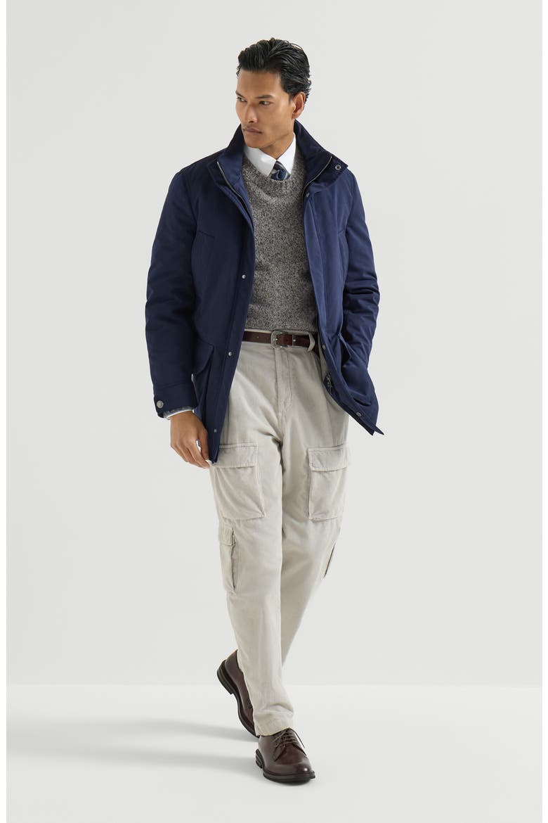 Virgin wool, silk and cashmere chiné sweater, Alternate, color, Cerulean