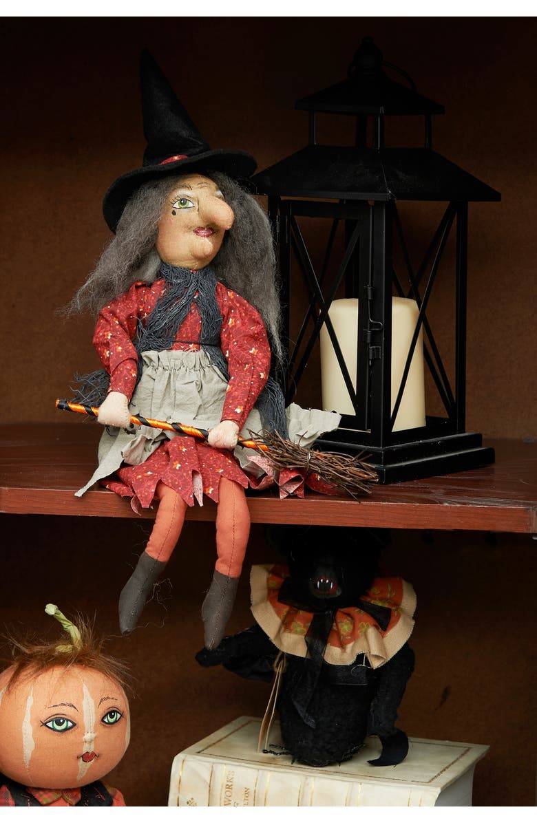 Gallerie II Paprika Little Witch Joe Spencer Gathered Traditions Halloween Art Doll Figure, Alternate, color, Red