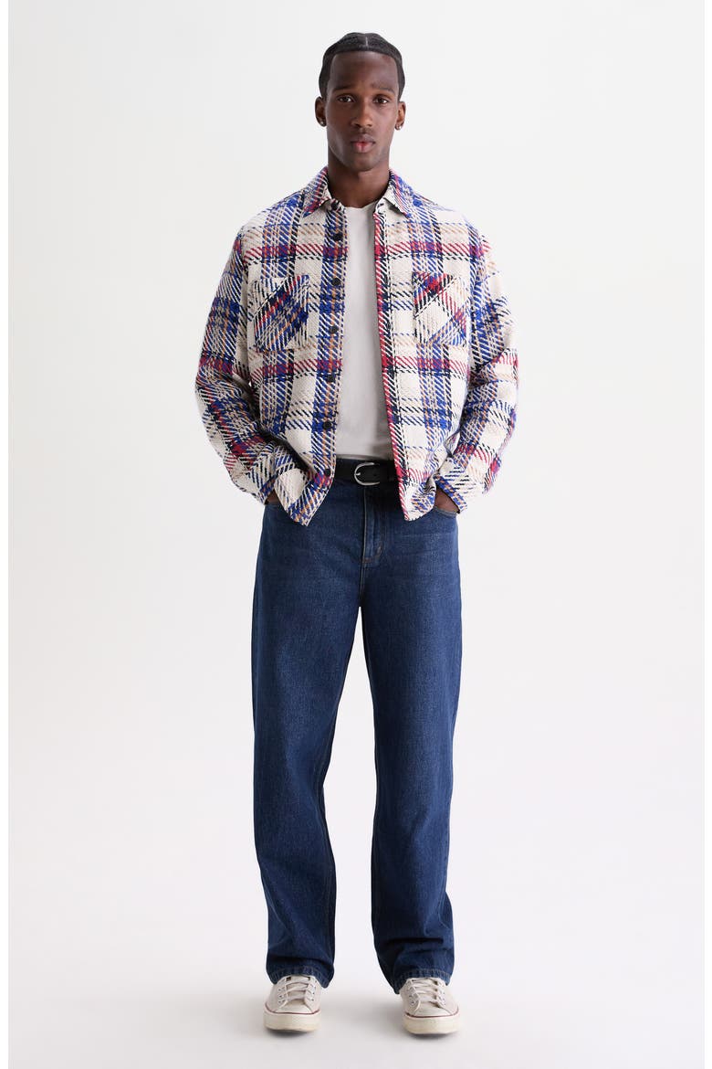 Whiting Jazz Weave Overshirt, Alternate, color, ECRU / RED