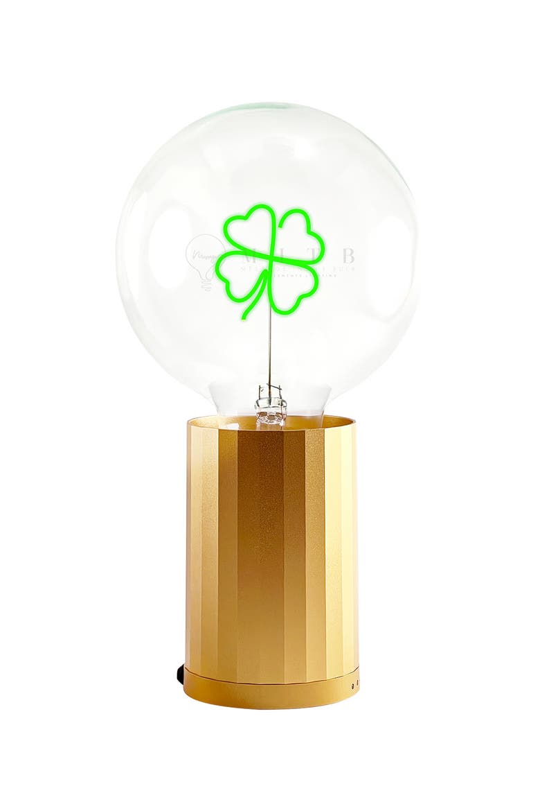 Clover Portable Table Lamp, Main, color, Gold