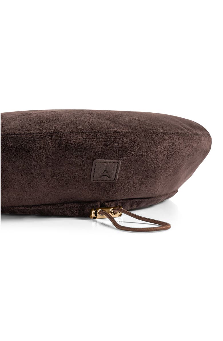 Manière De Voir Anya Suede Beret, Alternate, color, Brown