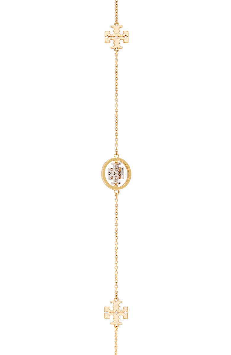Tory Burch Miller Logo Spinner Rosary Necklace, Alternate, color,
