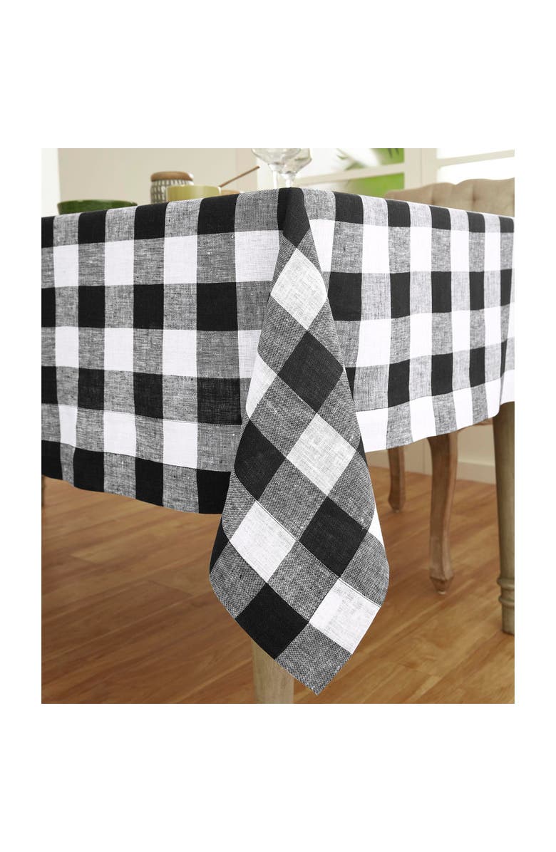 Solino Home Linen Tablecloth - Buffalo Check, Alternate, color, Black And White
