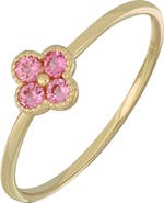 Bony Levy 14K Gold Pink Tourmaline Clover Ring