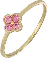 Bony Levy 14K Gold Pink Tourmaline Clover Ring