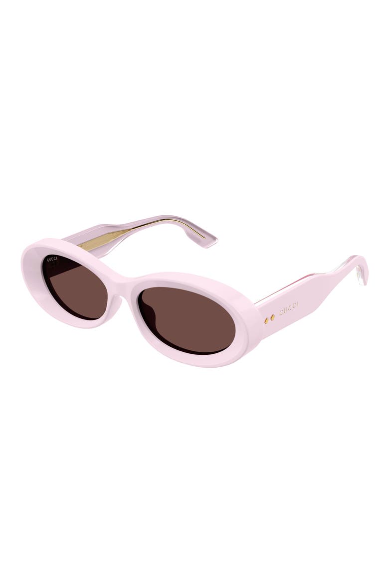 54mm Oval Sunglasses, Alternate, color, PINK