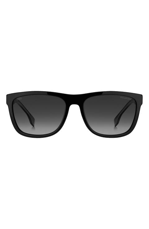 58mm Polarized Rectangular Sunglasses