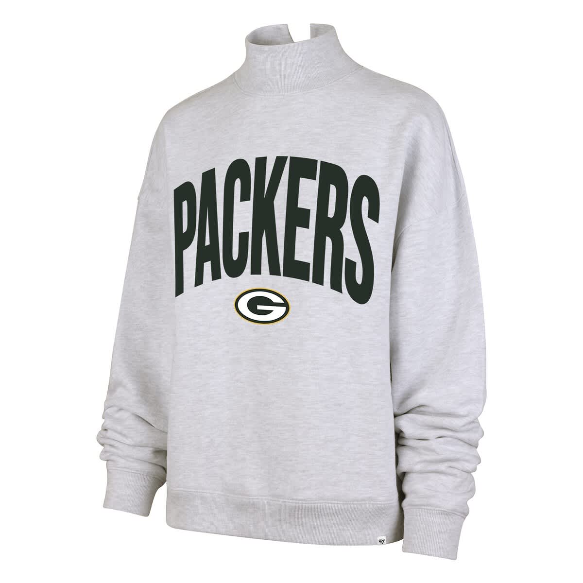 '47 Women's '47 Gray Green Bay Packers Subtle Muse Mock Neck Sweatshirt ...