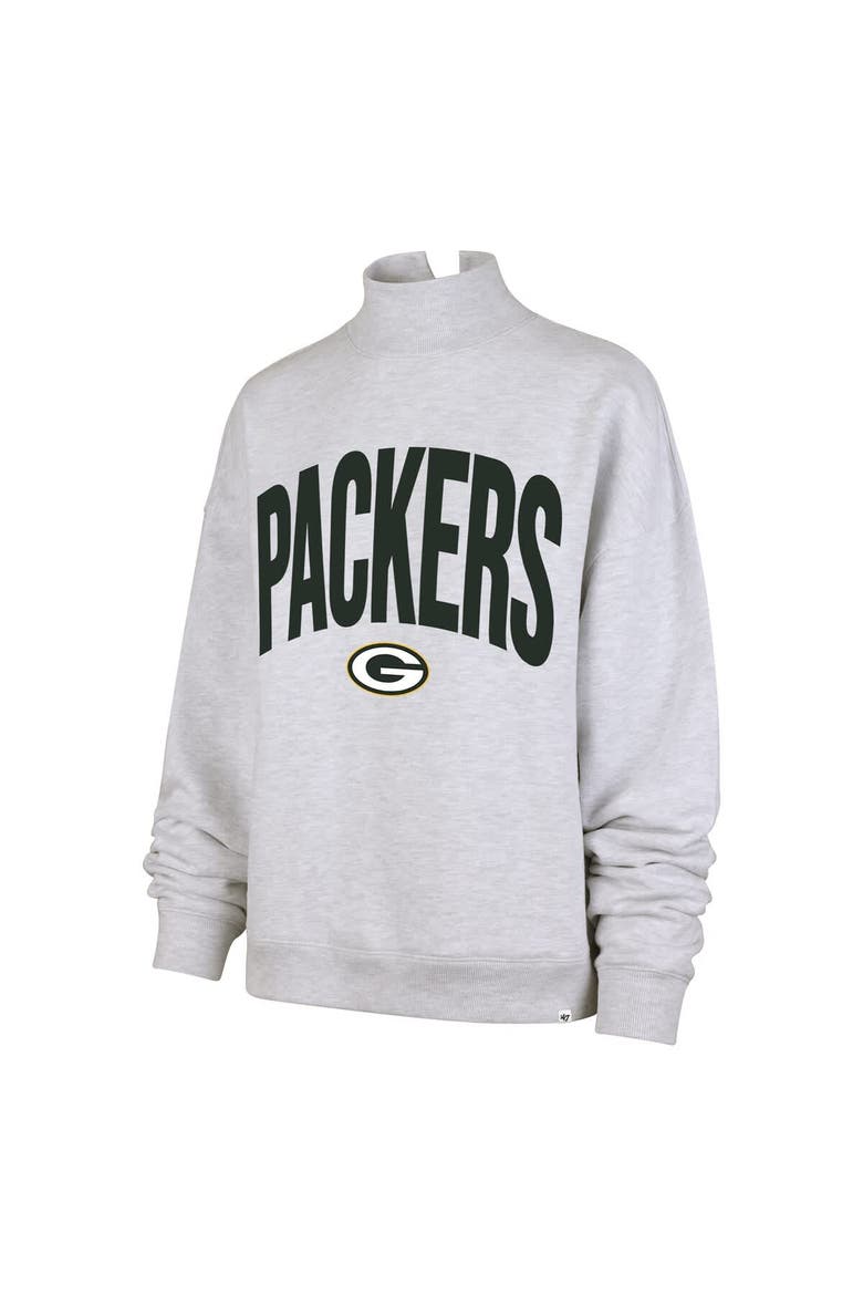 Women's '47  Gray Green Bay Packers Subtle Muse Mock Neck Sweatshirt, Alternate, color, Gray