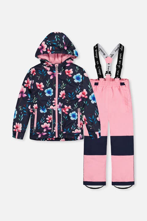 Chill Floral Jacket & Foot Strap Pants Two Piece Snowsuit