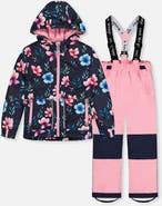 Deux par Deux Chill Floral Jacket & Foot Strap Pants Two Piece Snowsuit