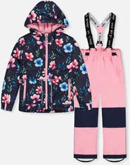 Deux par Deux Chill Floral Jacket & Foot Strap Pants Two Piece Snowsuit