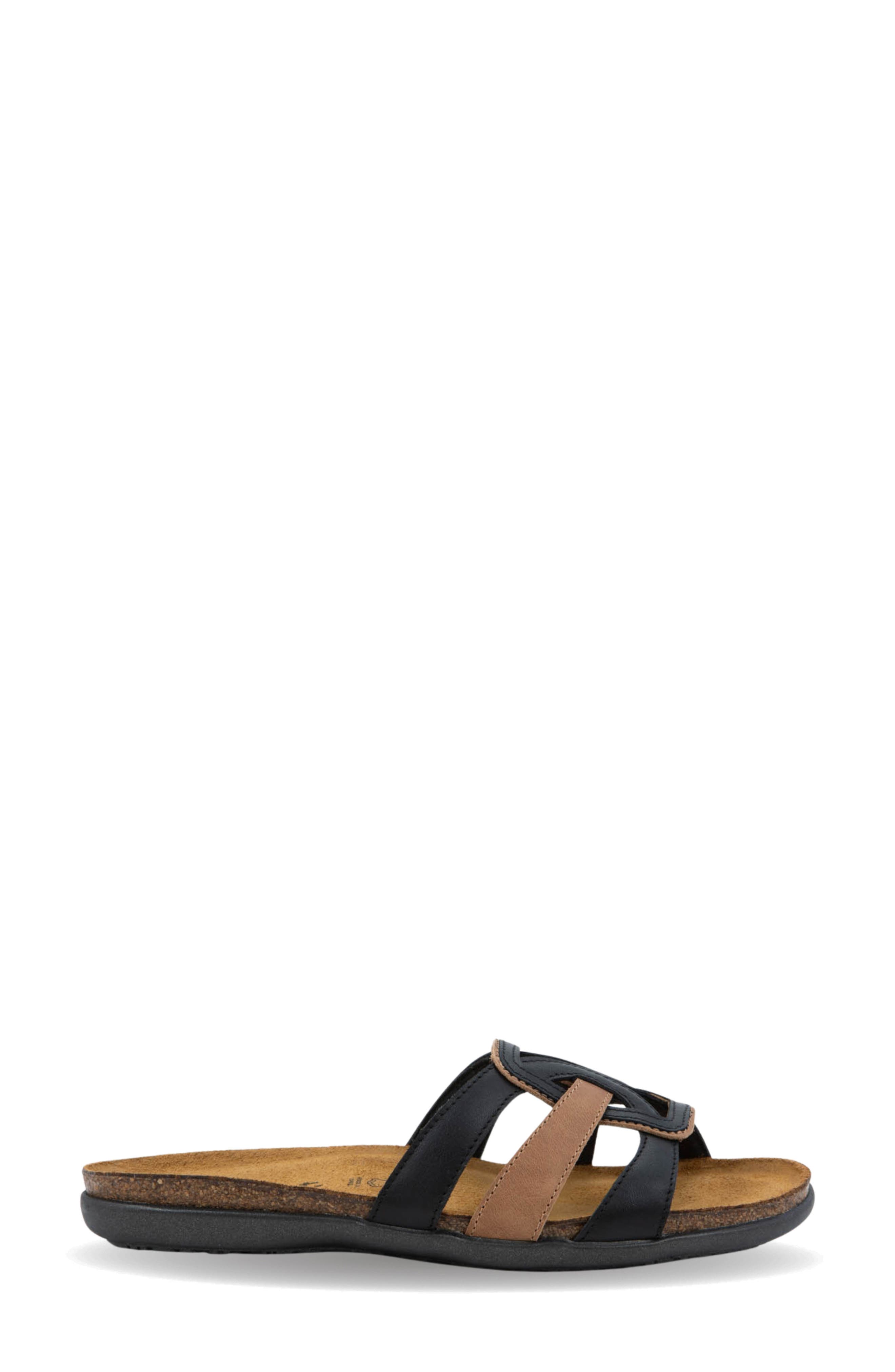 Liv Slide Sandal, Alternate, color, JET BLACK/ LATTE